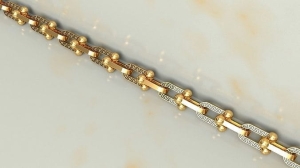 Łańcuch złoty męski ze wzorem w stylu Versace Tiffany próba 585 żółte złoto na zamówienie 55cm 80g 