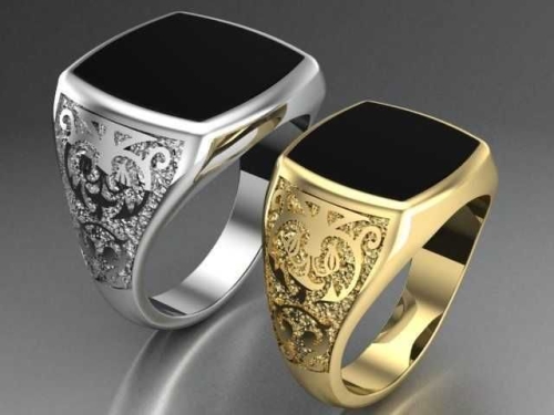 Zloty sygnet meski z onyksem grawerowaniem proba 585 16g