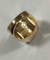 Sygnet meski zloty z szafirem i herbem orzel carski dwuglowy proba 585 27g