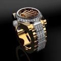 Sygnet zloty meski zegarek rolex z brylantami vs1 32g proba 585 design