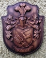 Herb Rodowy KLATT rzezbienie w drewnie herby rodowe frezowanie drewna plaskorzezby