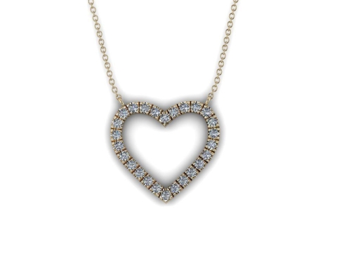 Zawieszka serce ze zlota bialego zoltego zlota z brylantami diamentami proba 585 producent 0,27ct 