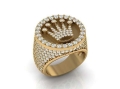 Zloty sygnet meski Rolex z brylantami diamentami lub cyrkoniami proba 750 23g
