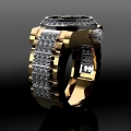 Sygnet zloty meski zegarek rolex z brylantami vs1 32g proba 585 design