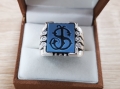 Sygnet meski sygnety meskie monogram w kamieniu 