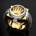 Sygnet zloty meski zegarek rolex z brylantami vs1 32g proba 585 design